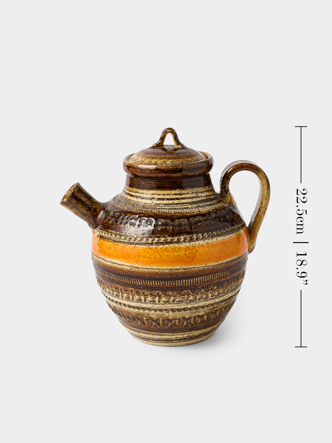 Antique and Vintage - 1970s Bitossi Ceramiche Sahara Ceramic Teapot - Brown - ABASK