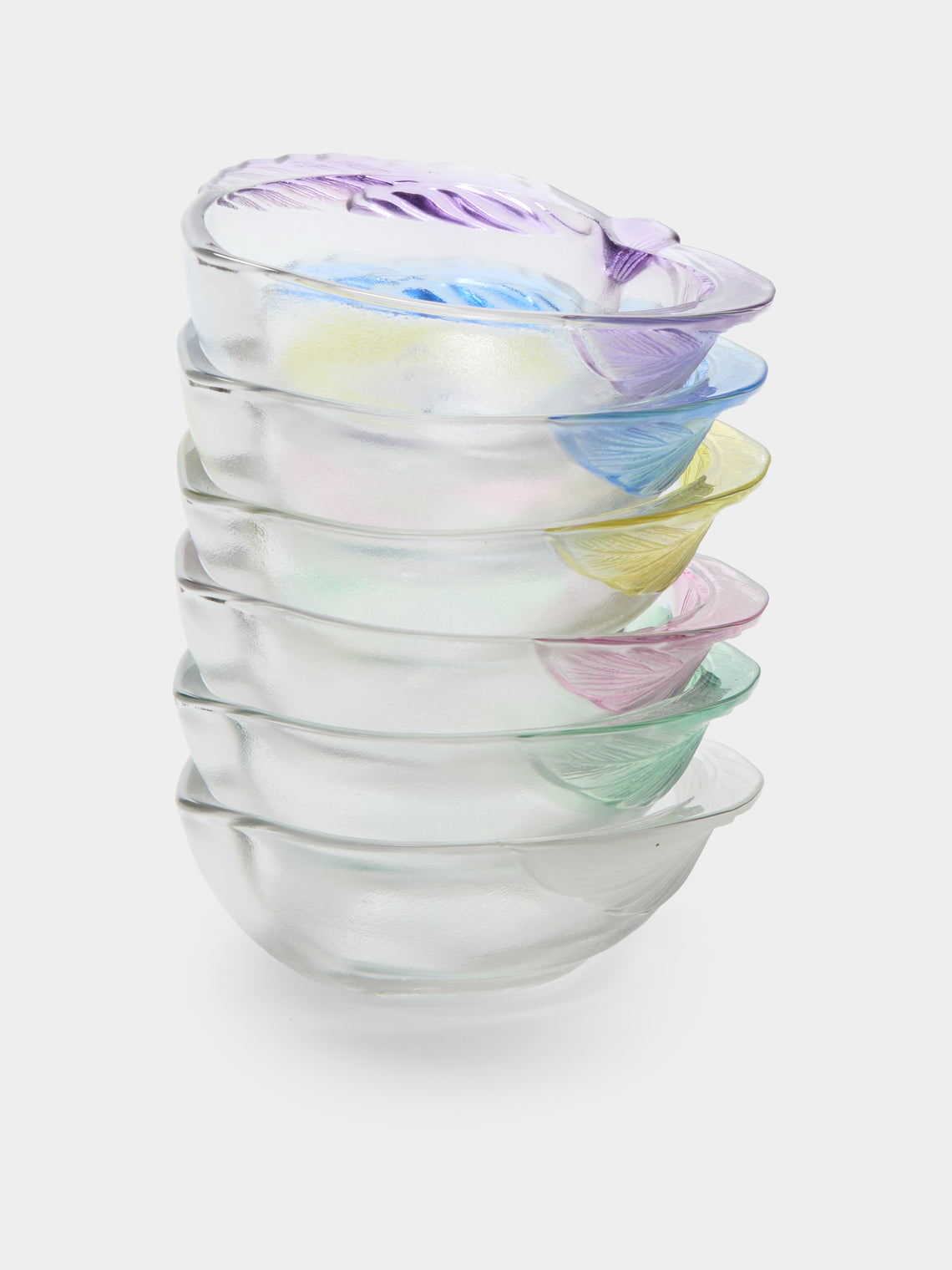 Antique and Vintage - Mid-Century Daum Apple Crystal Bowls (Set of 6) - Clear - ABASK