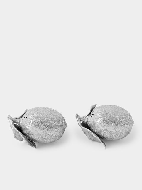 Au Bain Marie - | Set of 2 | Lemon Pewter Salt and Pepper Shakers - Silver - ABASK - 