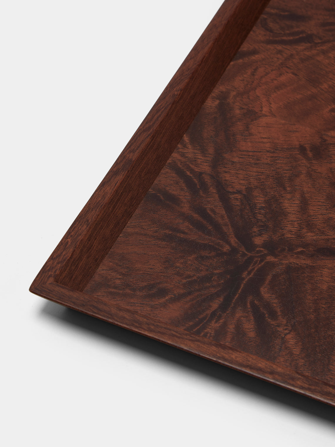 Mori Kougei - Poke Marquetry Wood Tray (15in/38.5cm) - Brown - ABASK