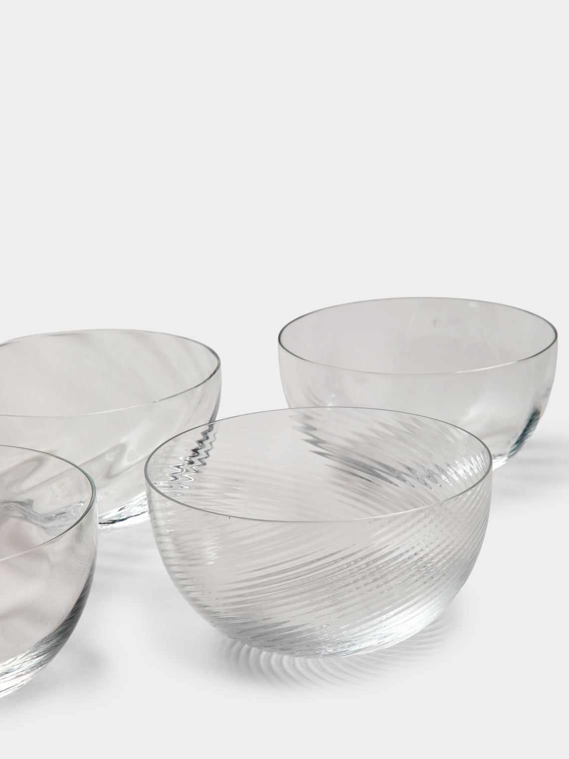 NasonMoretti - | Set of 6 | Idra Hand-Blown Murano Glass Dessert Bowls - Clear - ABASK