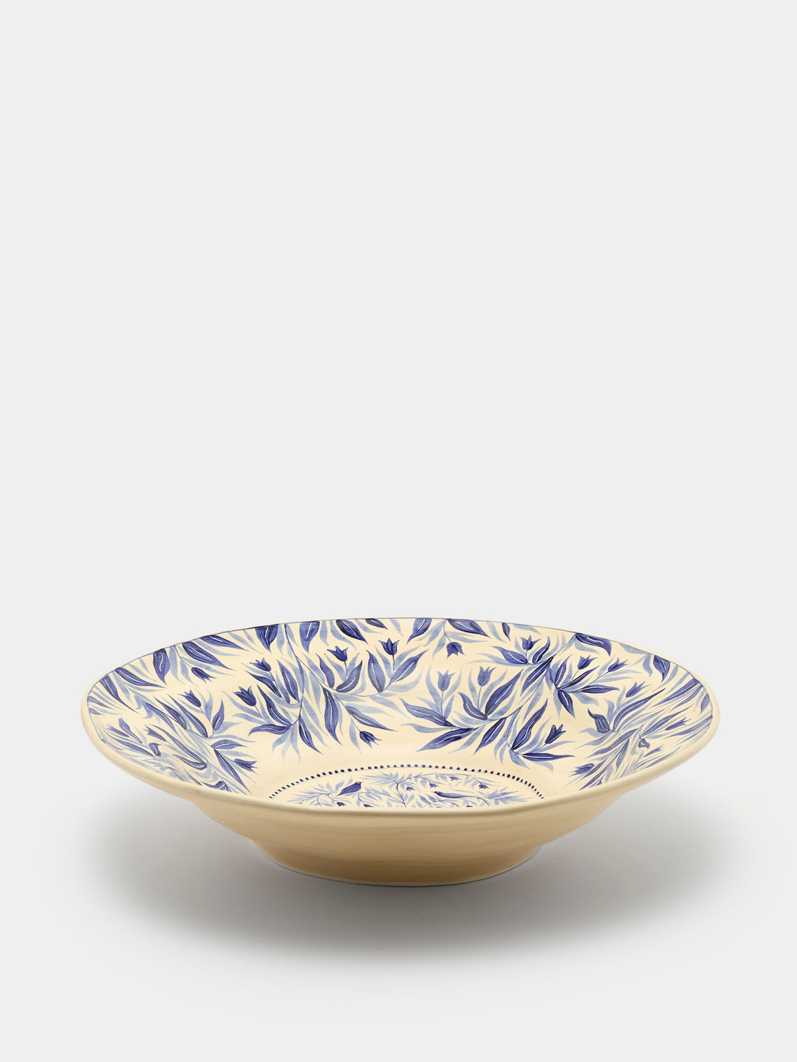 Rosanna Corfe - Birds and Bluebells Hand-Painted Ceramic Fruit Bowl - Cream - ABASK - 