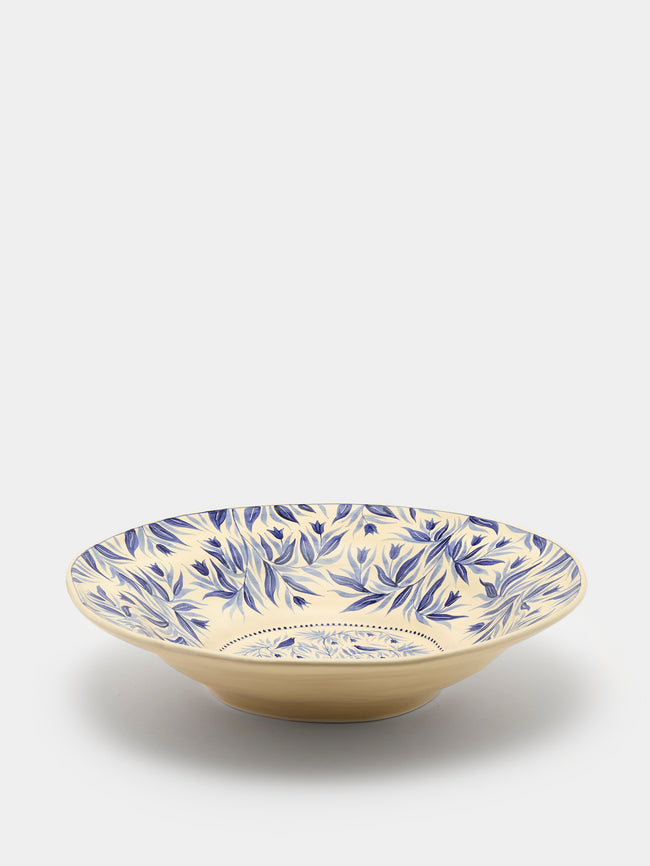 Rosanna Corfe - Birds and Bluebells Hand-Painted Ceramic Fruit Bowl - Cream - ABASK - 