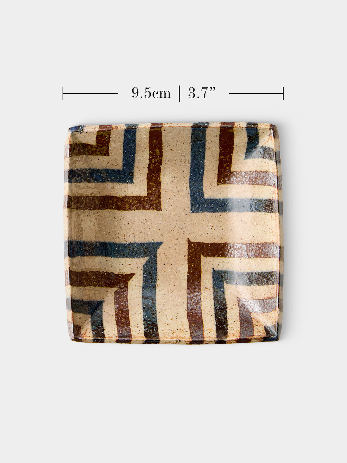 Makidani-gama - Nerikomi Ceramic Square Dessert / Side Plates – 3.5in/9.5cm (Set of 4) - Multiple - ABASK