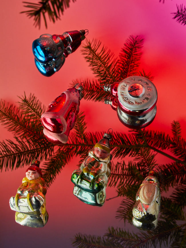 Antique and Vintage - 1950s Christmas Morning Glass Tree Decorations (Set of 6) -  - ABASK