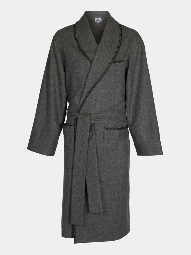 Sebline - Hand-Embroidered Wool Robe - Gray - ABASK - 