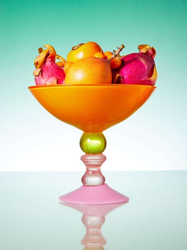 Gather - Miami Hand-Blown Glass Footed Bowl -  - ABASK