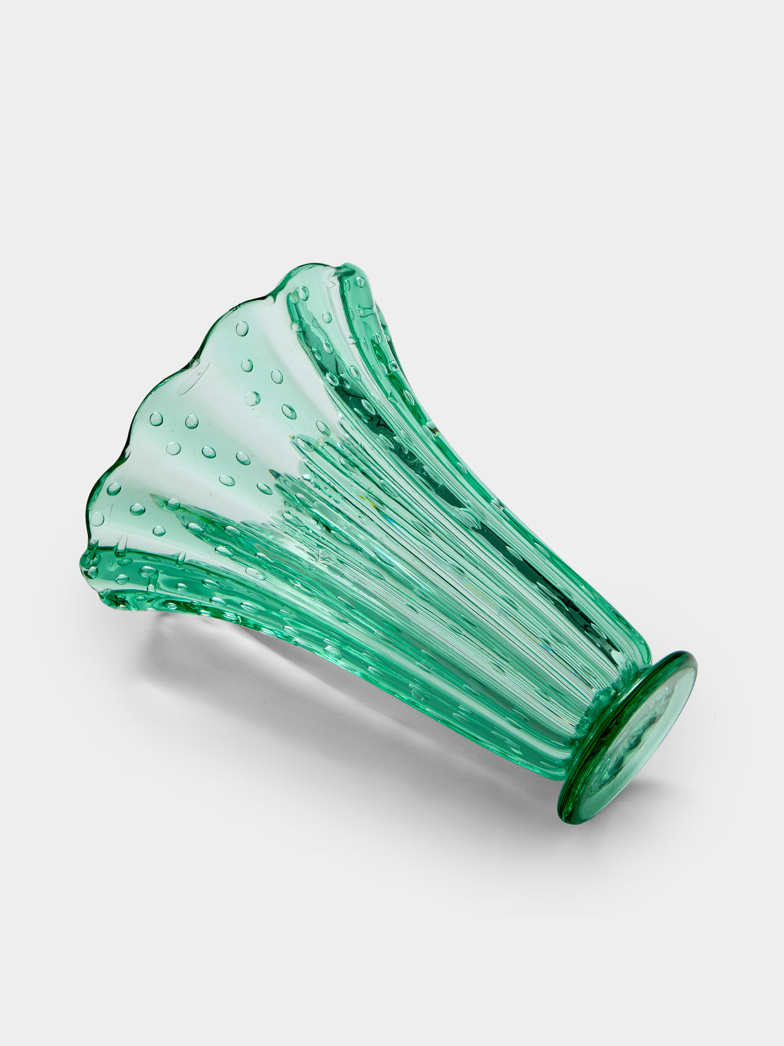 Antique and Vintage - 1940s Barovier & Toso Glass Vase (9.5in/24.5cm) - Green - ABASK