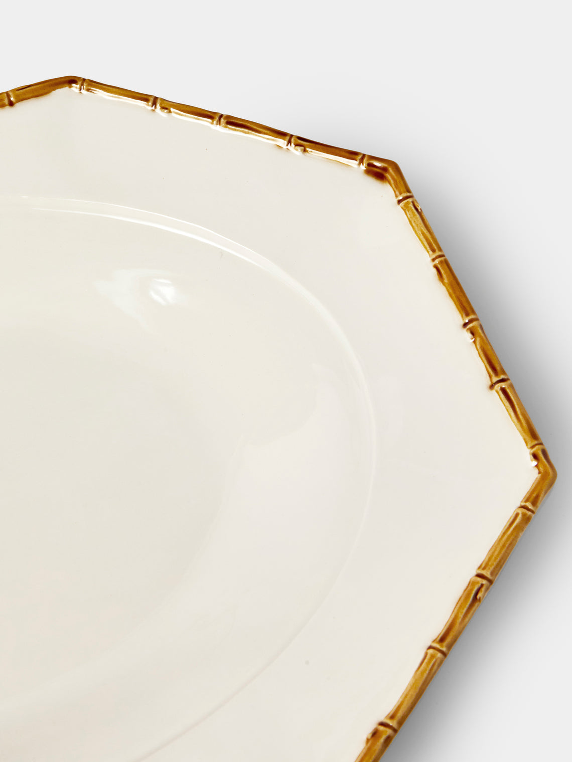 Verdolini - Bamboo Hand-Painted Ceramic Serving Platter - White - ABASK