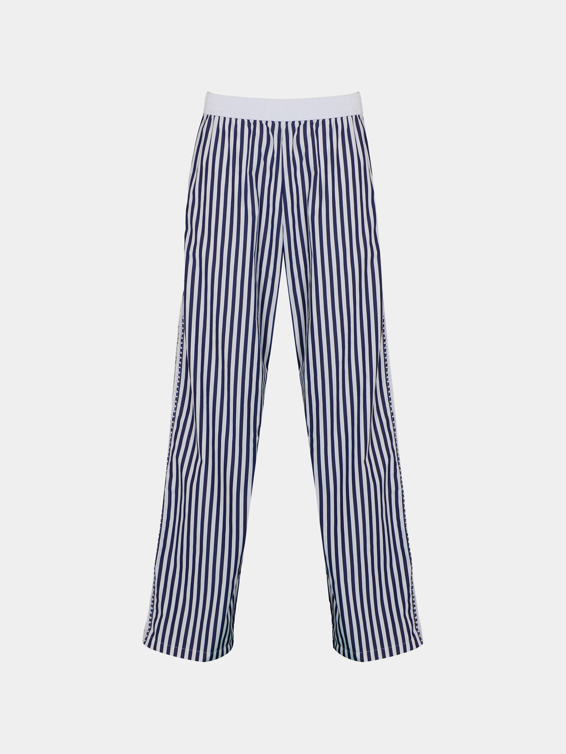 Sebline - Marocaine Hand-Embroidered Cotton Pajama Trousers | Size: M/L - Navy - ABASK - 