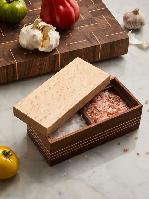 Linley - Walnut Double Salt Cellar - Natural - ABASK