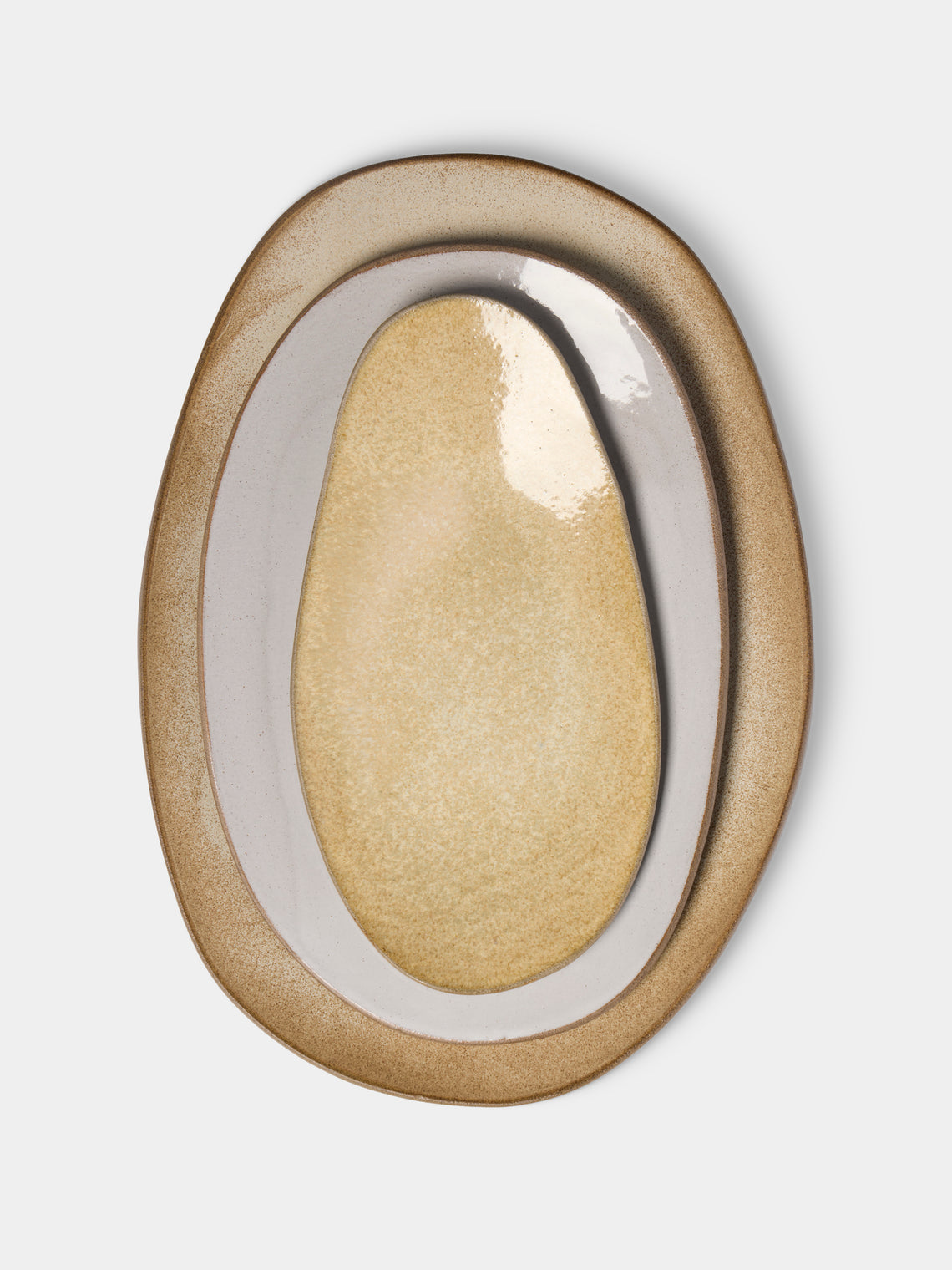 Hana Karim Studio - Hand-Built Stoneware Mixed Platters (Set of 3) - Multiple - ABASK