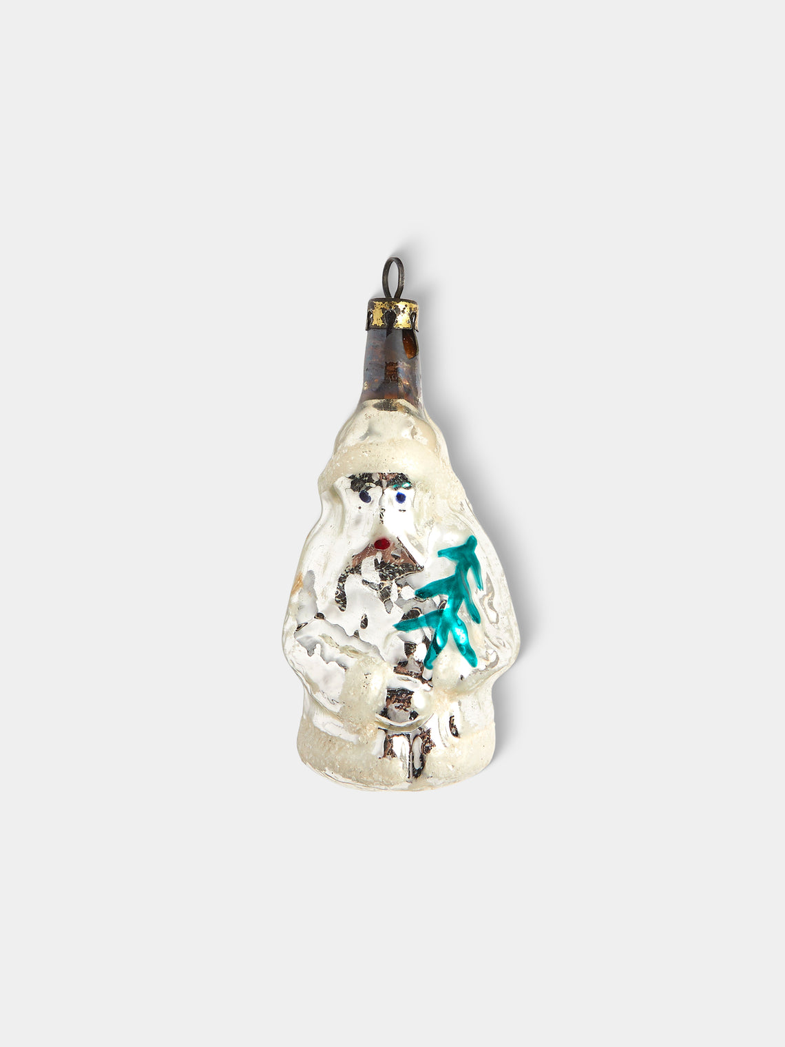 Antique and Vintage - Early-20th-Century Father Christmas Glass Baubles (Set of 8) - Silver - ABASK