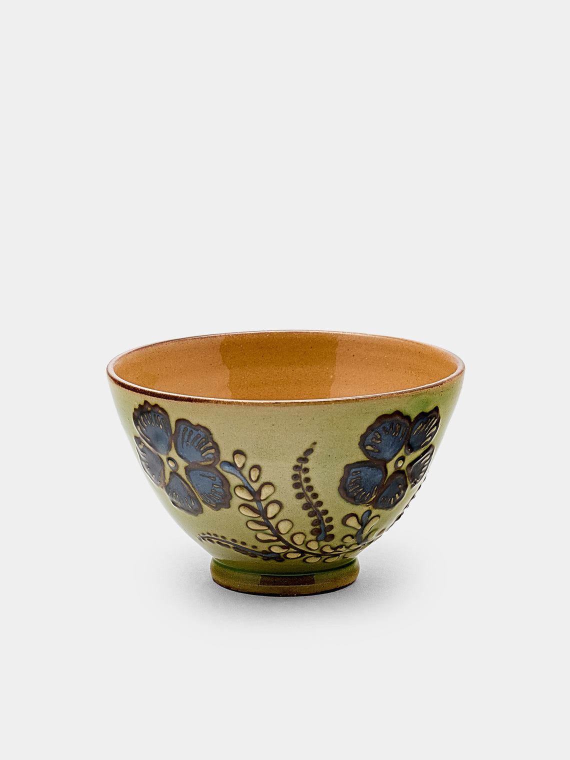 Poterie d’Évires - Flowers Hand-Painted Ceramic Petit Bowls (Set of 6) - Green - ABASK