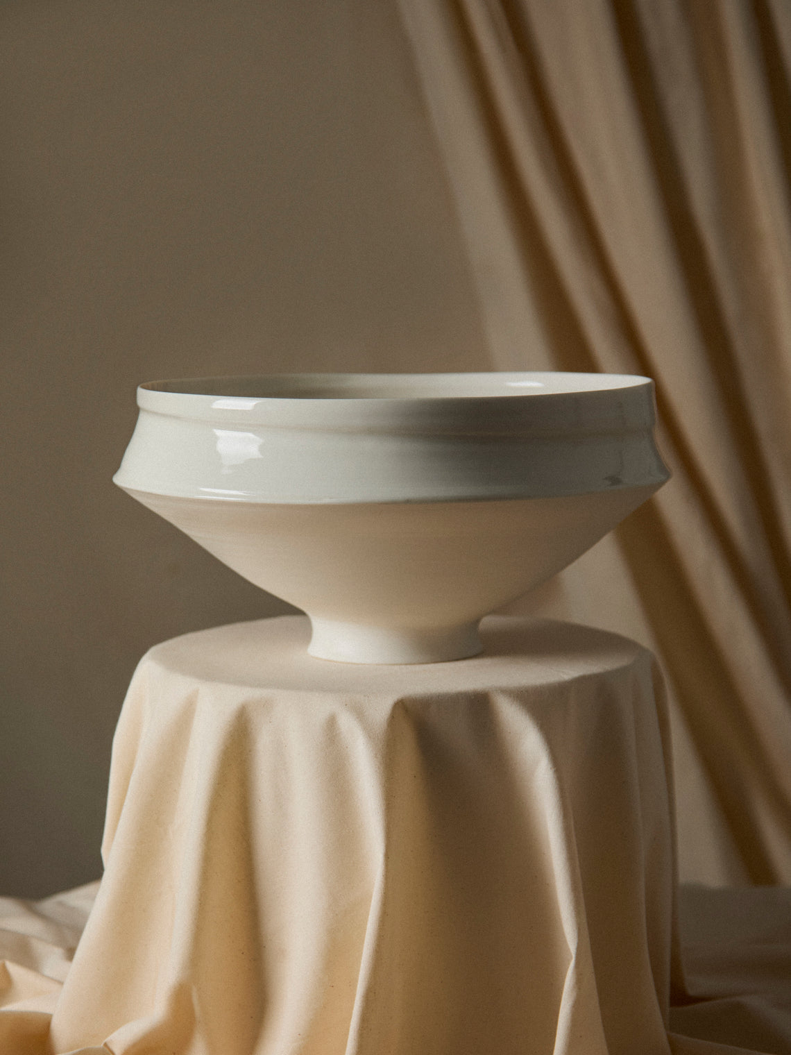 Johanne Coker - No. 4 Hand-Thrown Porcelain Bowl - White - ABASK