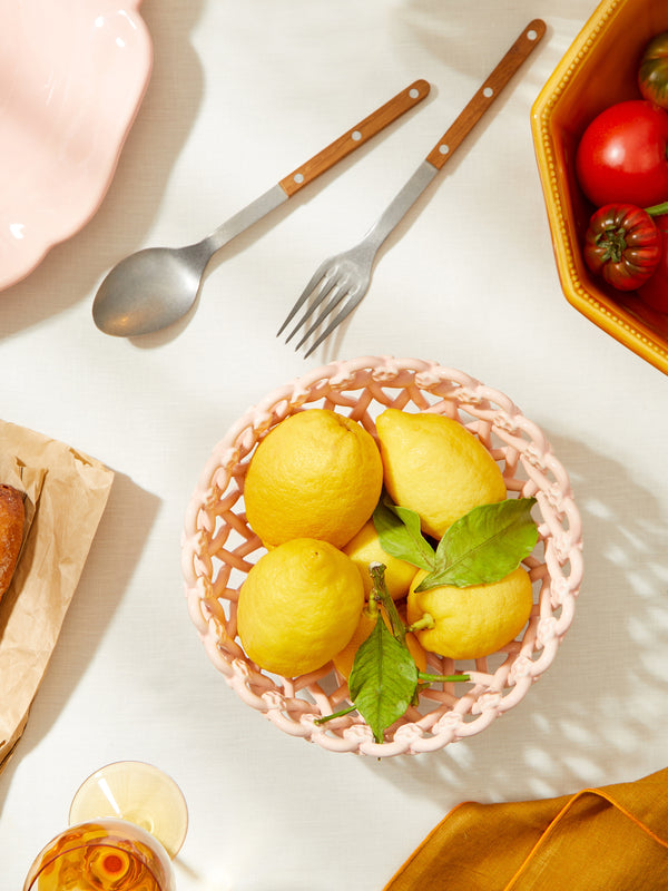 Maison Pichon Uzès - Hand-Glazed Ceramic Braided Serving Bowl -  - ABASK