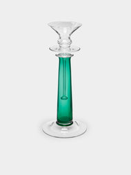 Theresienthal - Louisa Hand-Blown Crystal Candlestick (Set of 2) - Green - ABASK - 
