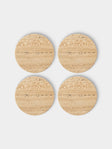Anastasio Home - | Set of 4 | Oversized Marble Coasters - Beige - ABASK - 