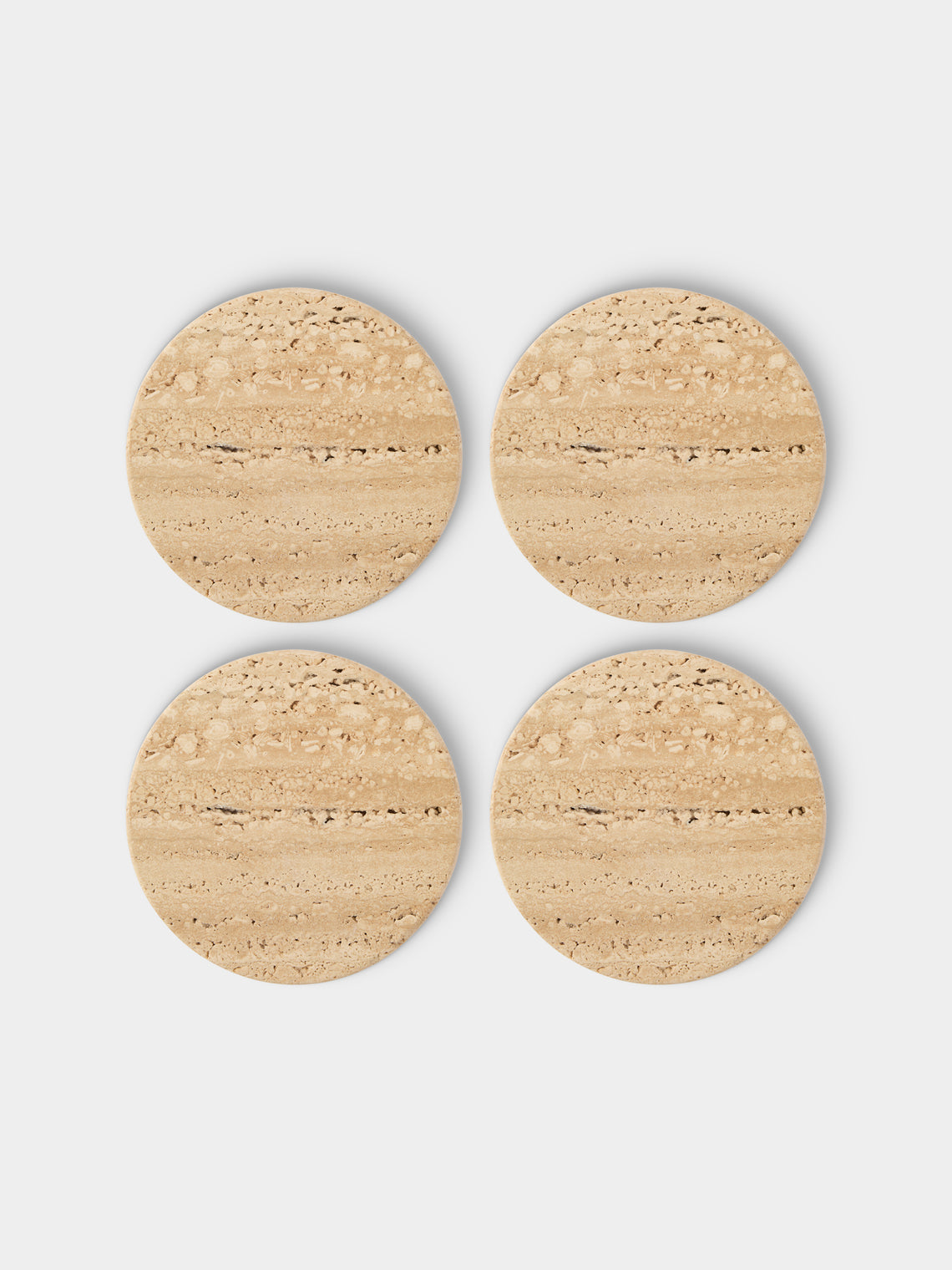 Anastasio Home - | Set of 4 | Oversized Marble Coasters - Beige - ABASK - 