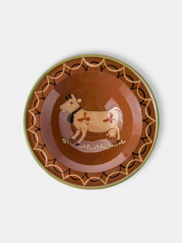 Poterie d’Évires - Animals Hand-Painted Ceramic Breakfast Bowls (Set of 4) - Light Brown - ABASK