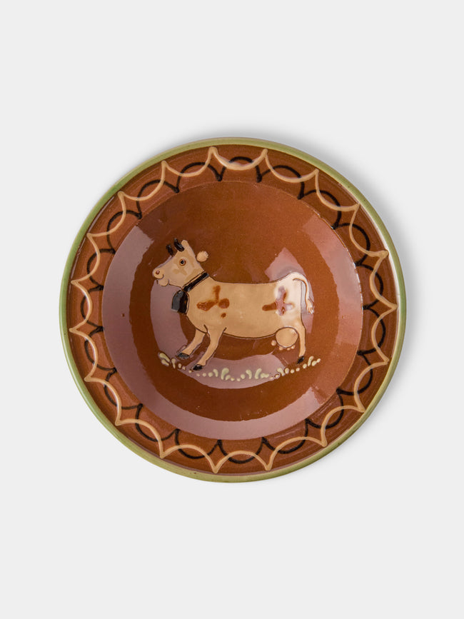Poterie d’Évires - Animals Hand-Painted Ceramic Breakfast Bowls (Set of 4) - Light Brown - ABASK