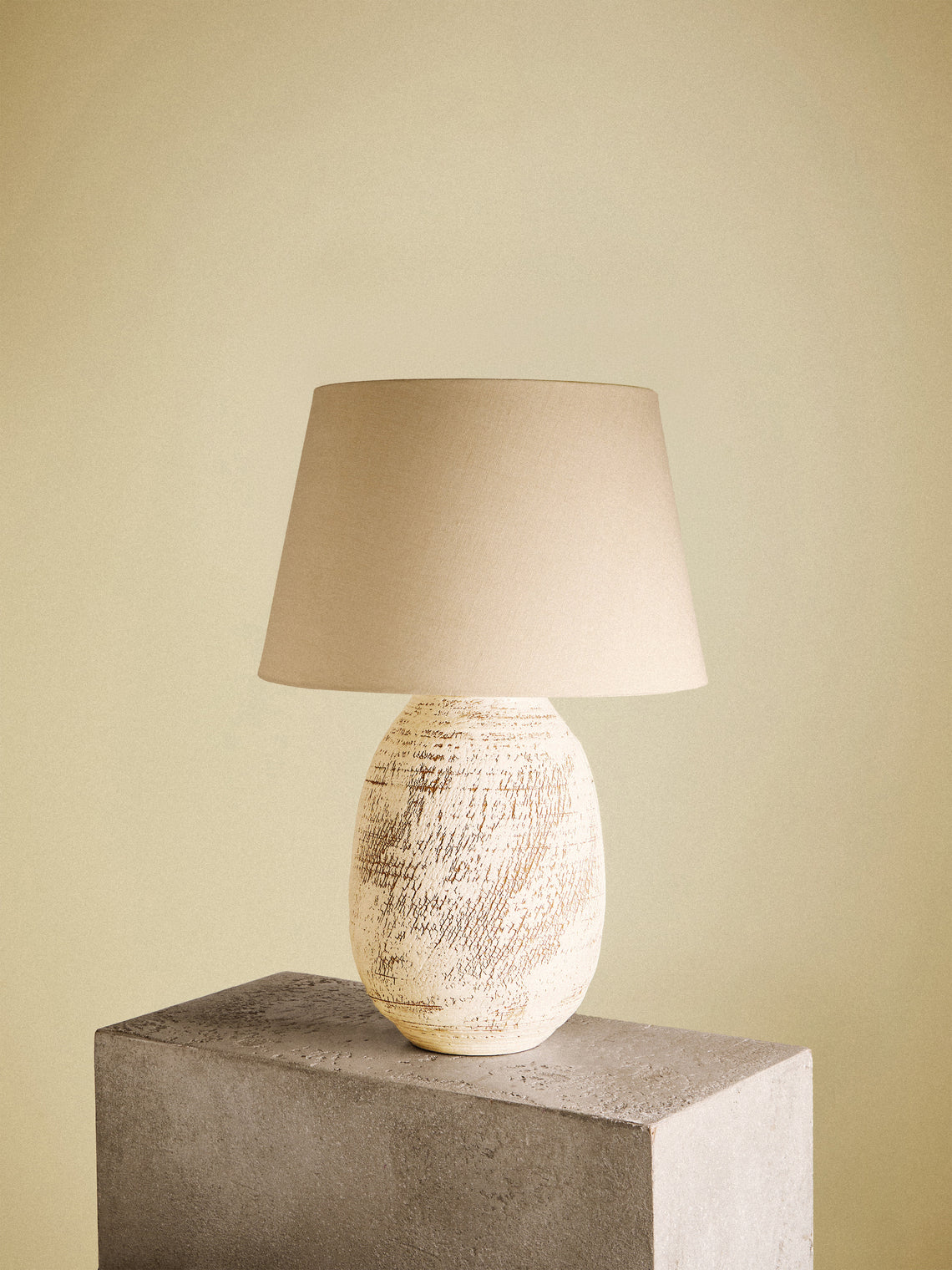 Peter Speliopoulos Projects - Hand-Glazed Stoneware Table Lamp - White - ABASK