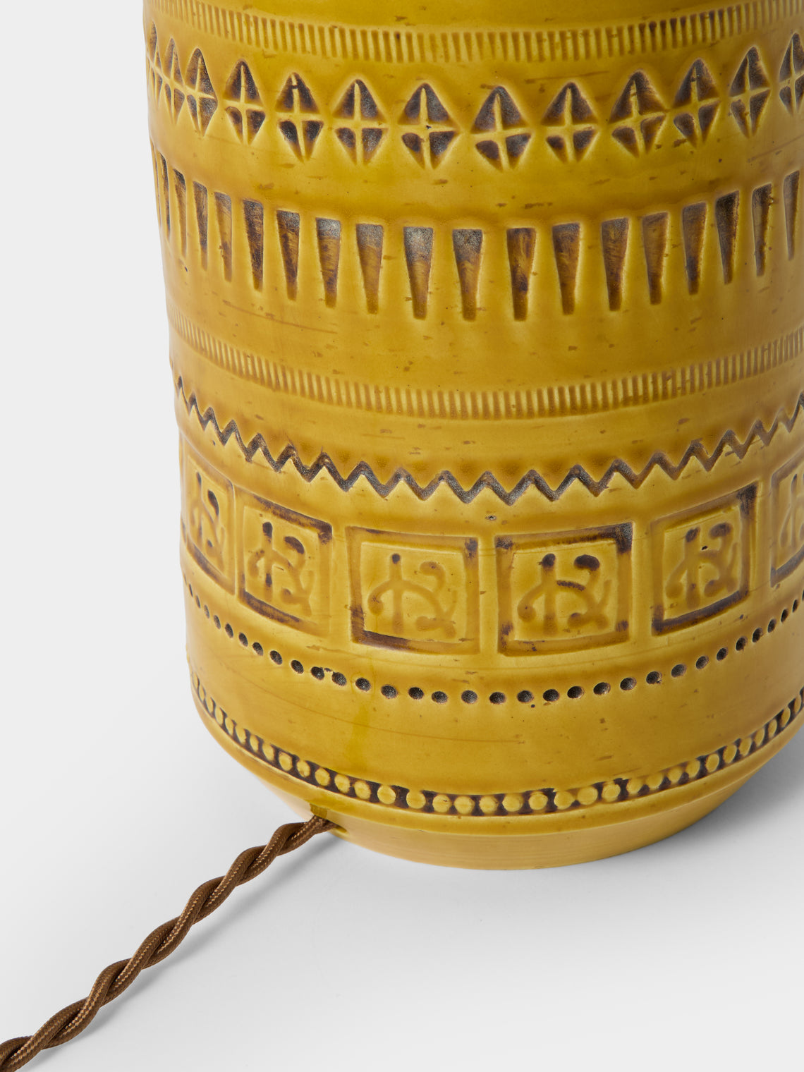 Bitossi Ceramiche - 1965 Dandelion Engraved Ceramic Table Lamp - Yellow - ABASK