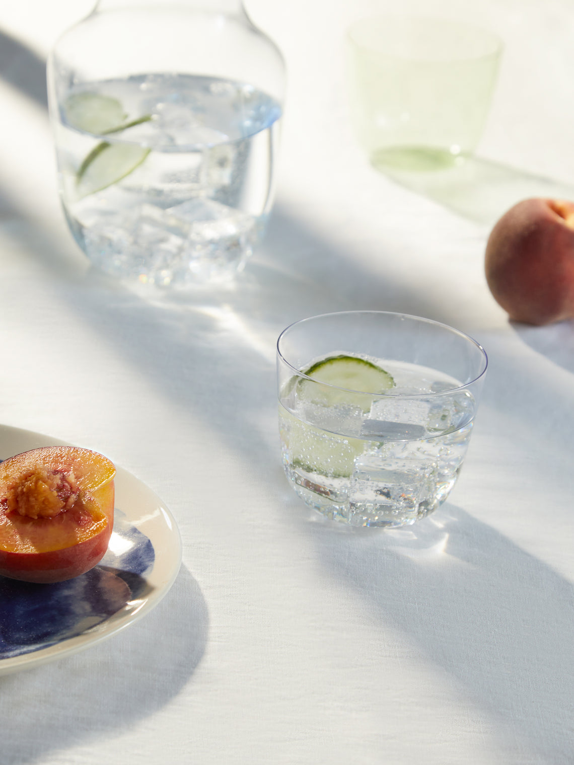 Lobmeyr - Alpha Hand-Blown Crystal Water Tumbler (Set of 2) - Blue - ABASK