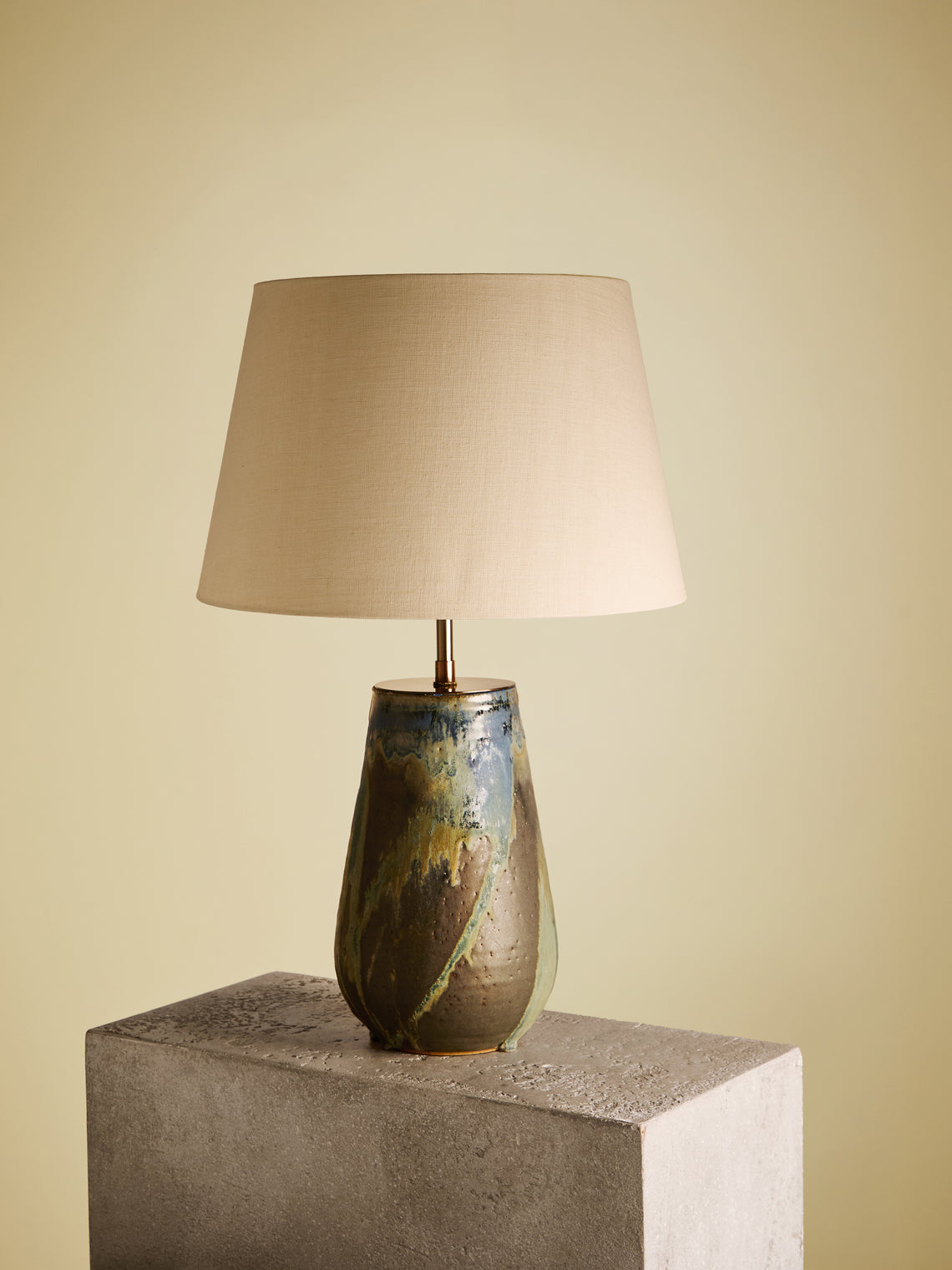 Peter Speliopoulos Projects - Hand-Glazed Stoneware Table Lamp - Blue - ABASK