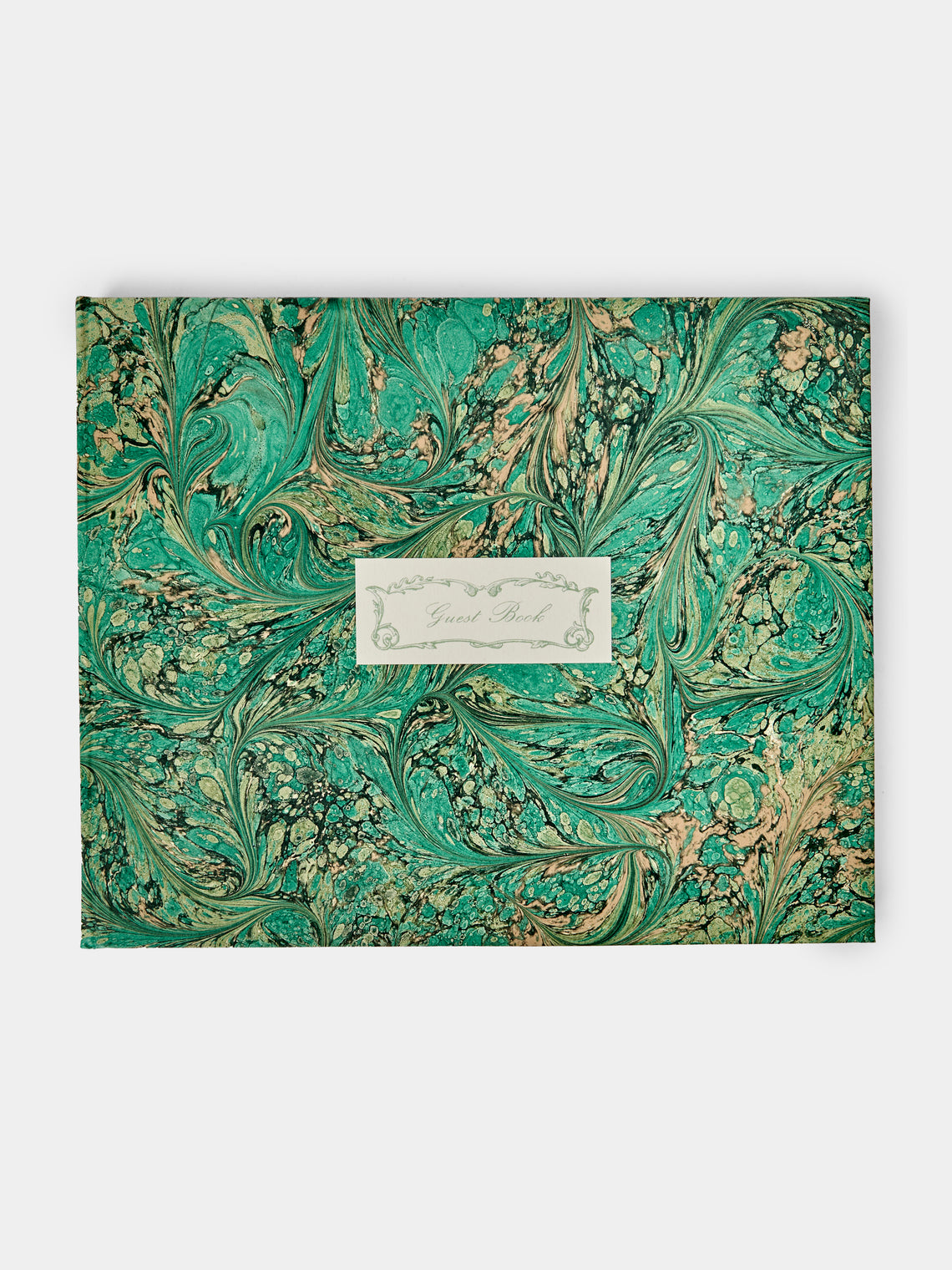 Giannini Firenze - Hand-Marbled Guest Book - Green - ABASK - 