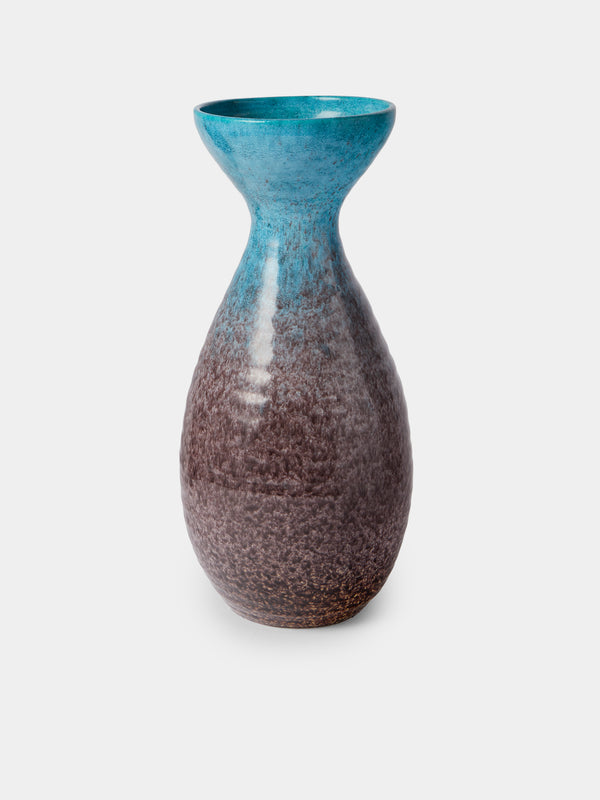 Antique and Vintage - 1950s Accolay Ceramic Vase - Blue - ABASK - 