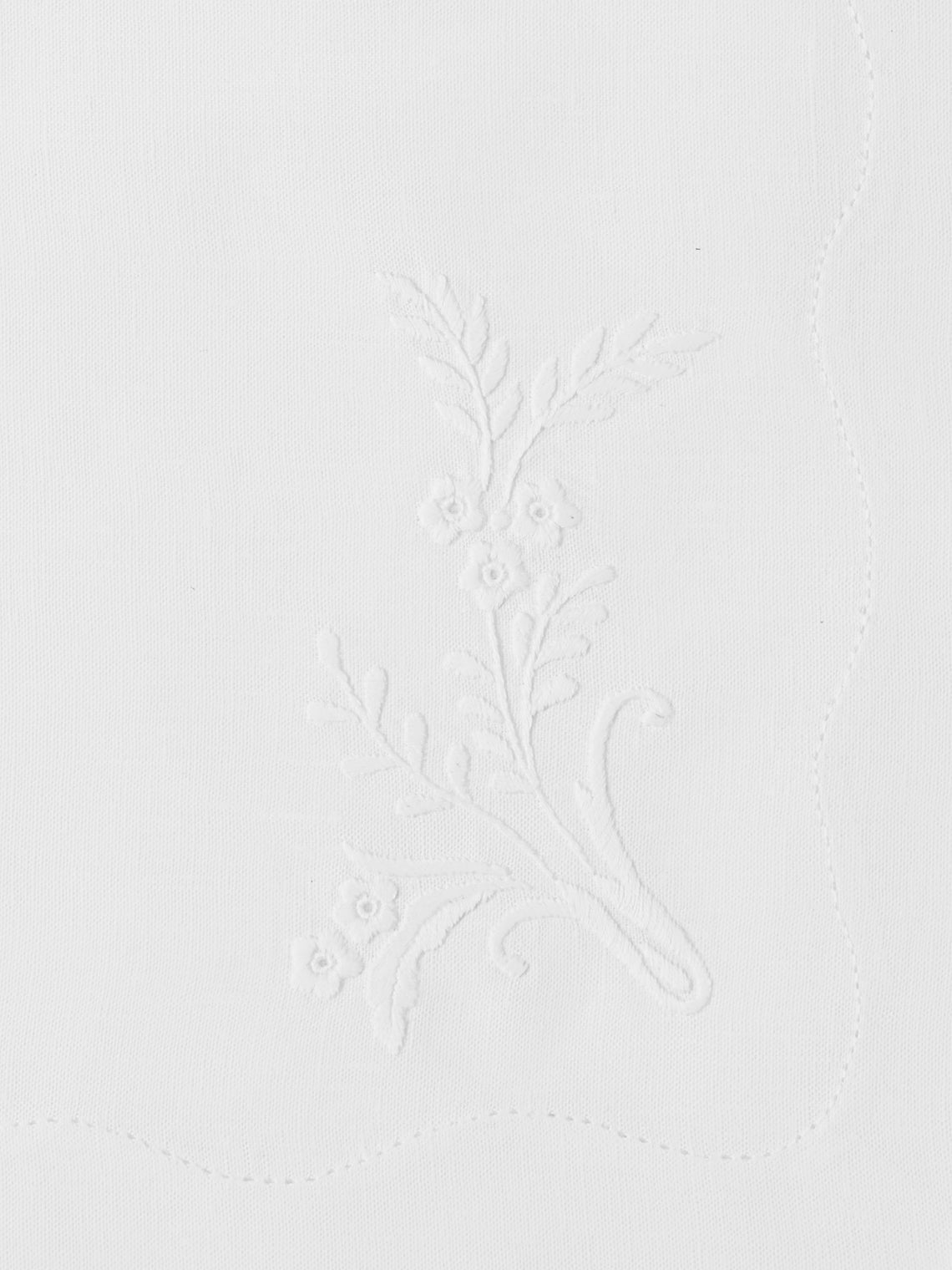 ERI Textiles - | Set of 4 | Classica Hand-Embroidered Linen Napkins - White - ABASK
