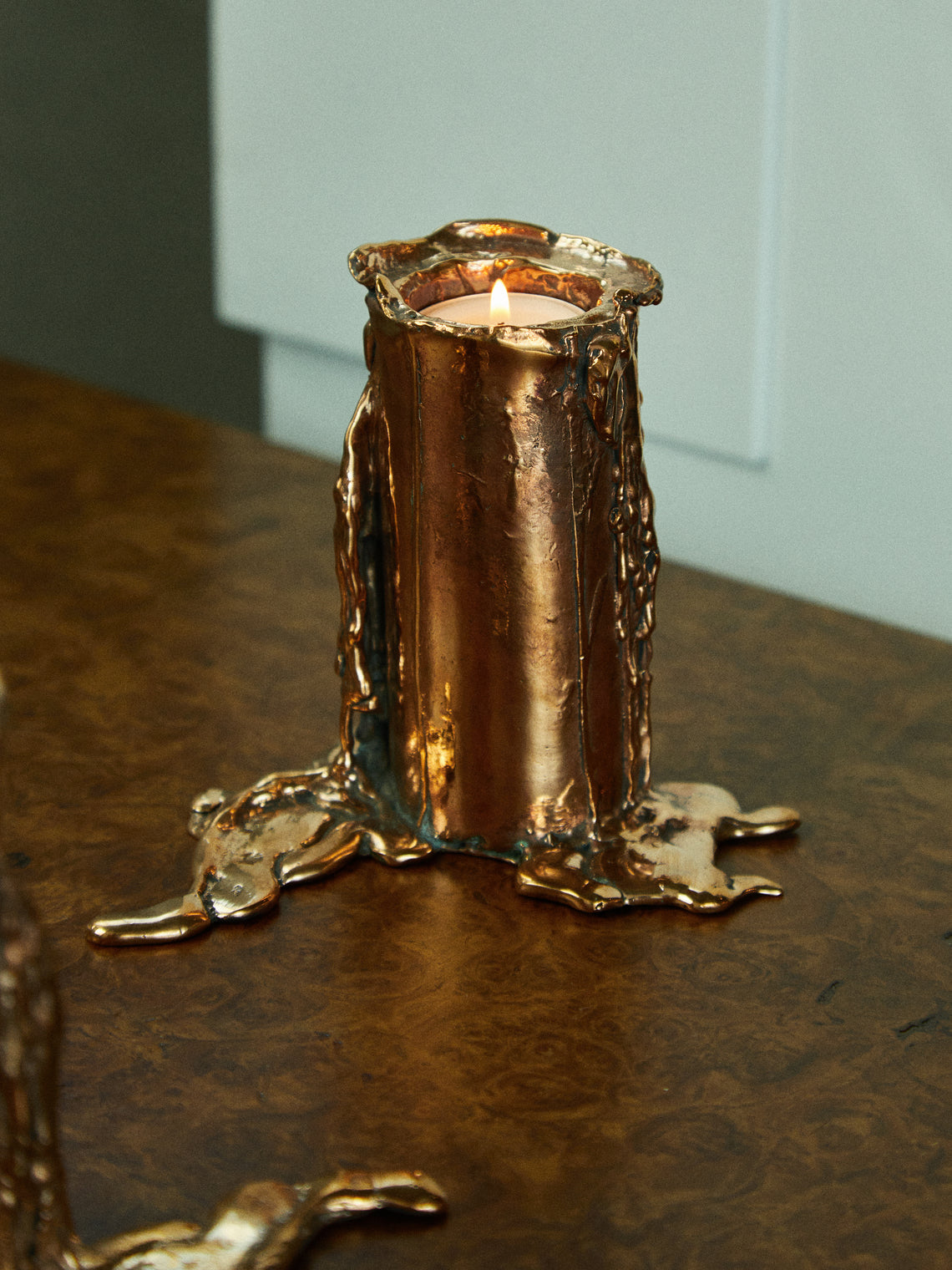 Osanna Visconti - Melted Hand-Cast Bronze Candle Holder - Metallics - ABASK