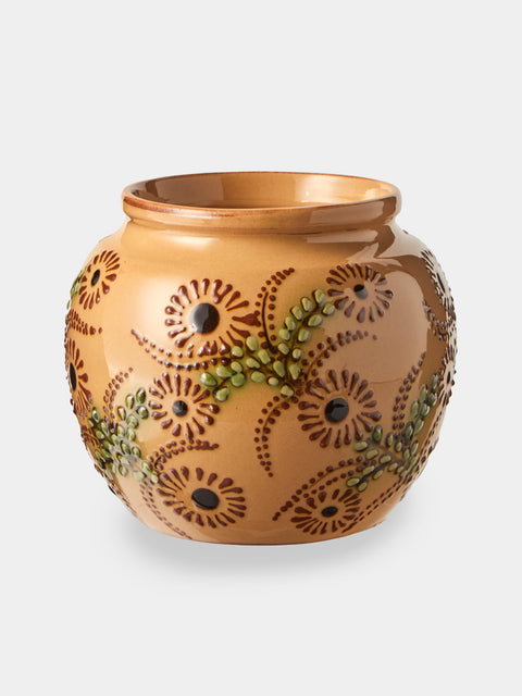 Poterie d’Évires - Flowers Hand-Painted Ceramic Vase (6.5in/17cm) - Cream - ABASK - 