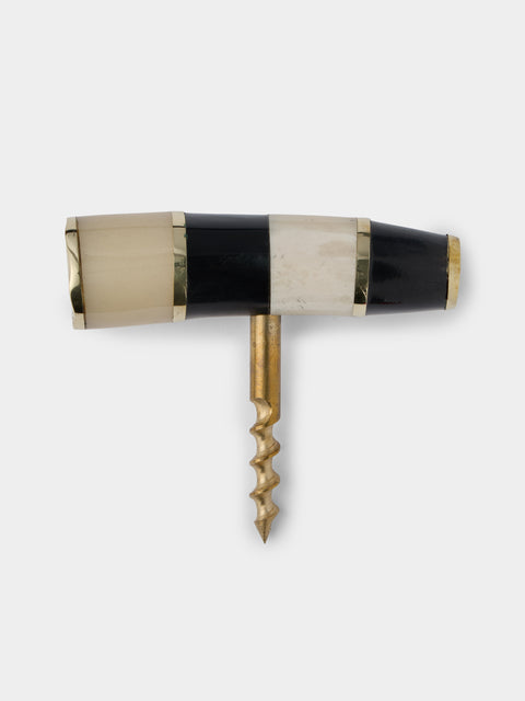 Poglia - Horn, Bone and Brass Corkscrew - Black - ABASK - 