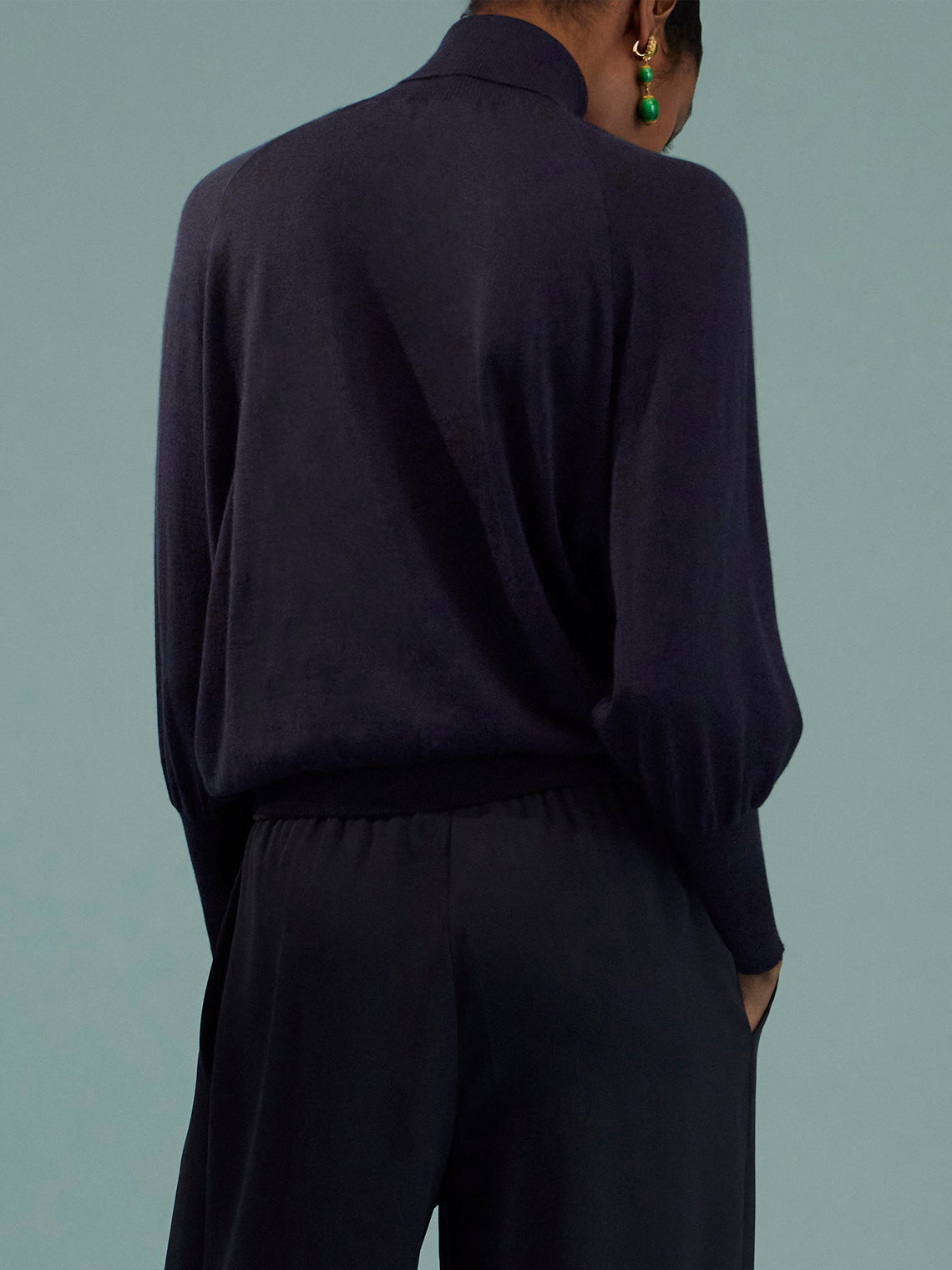 Dusan - Cashmere Rollneck Sweater | One Size - Navy - ABASK