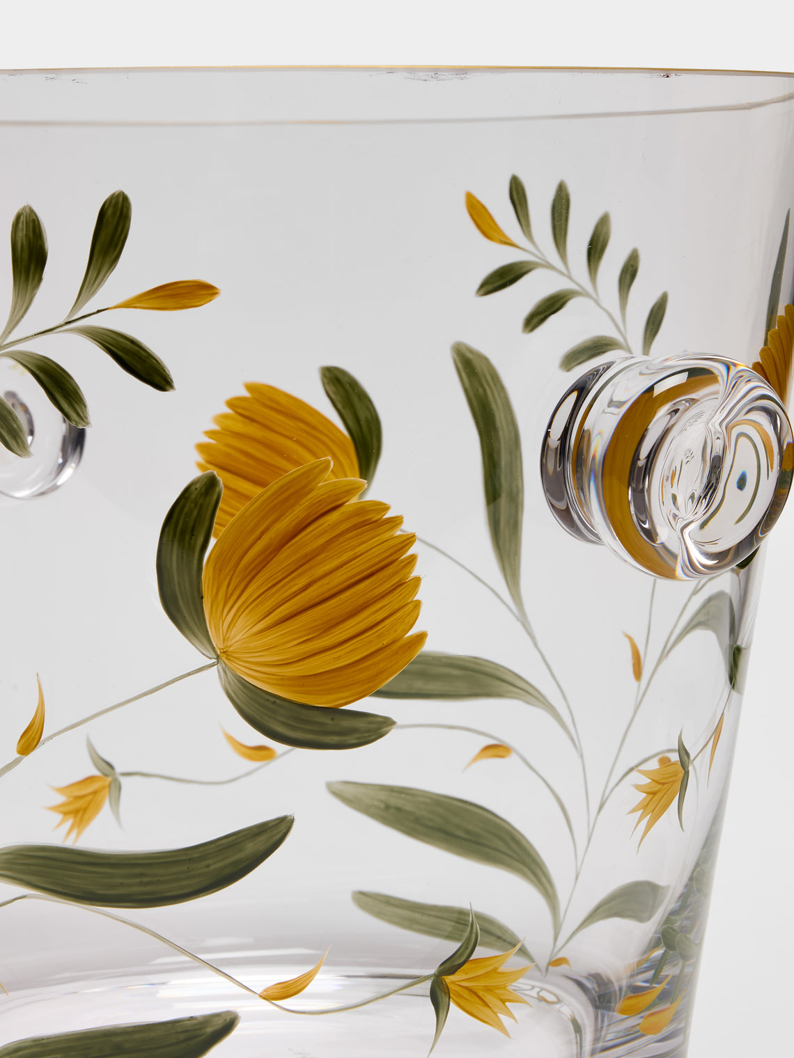 Los Vasos de Agua Clara - Jaipur Hand-Painted Crystal Champagne Cooler - Yellow - ABASK