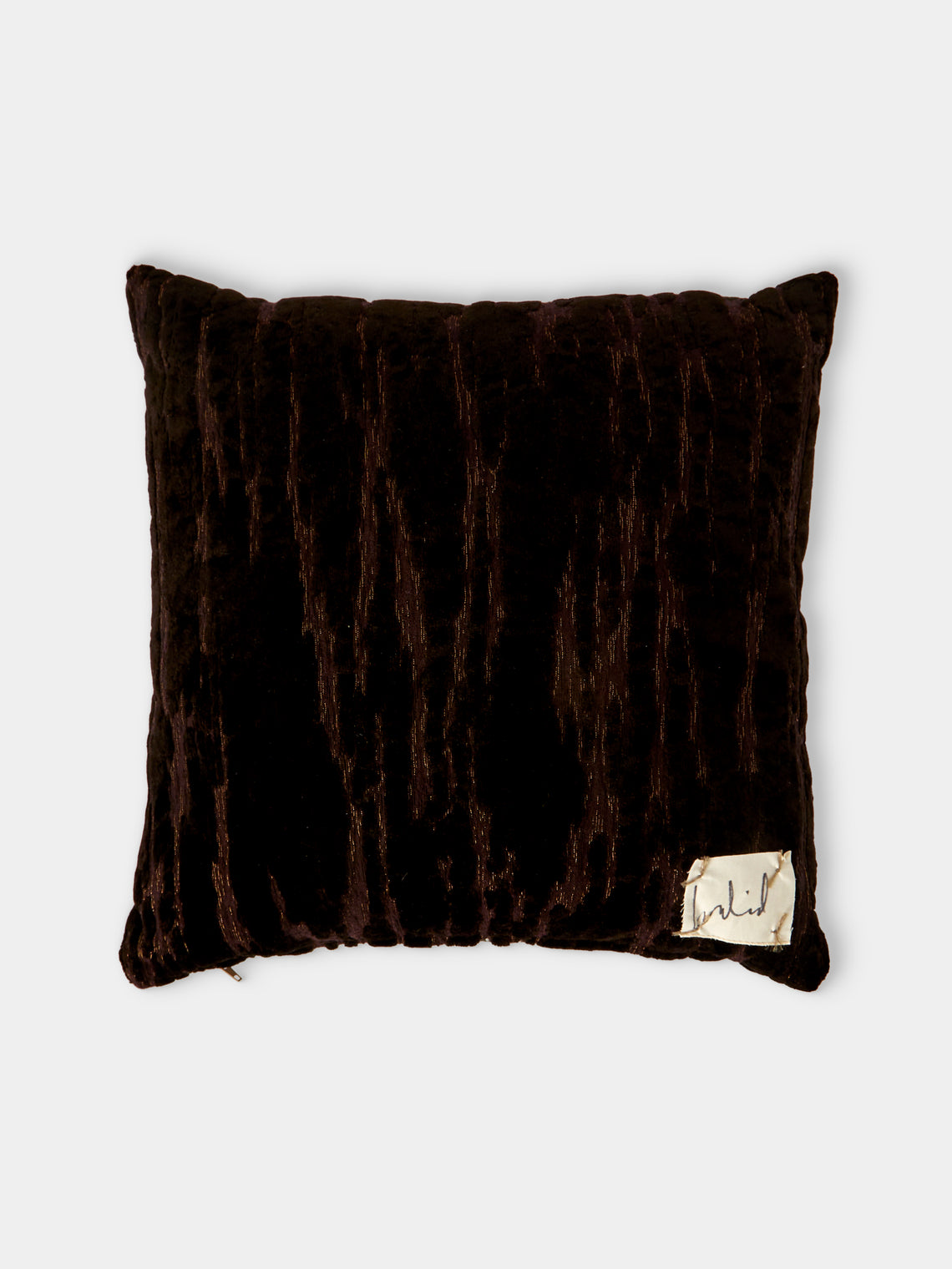 By Walid - 19th-Century Victorian Beaded and Needlepoint Wool and Silk Damask Cushion (15.5in/40cm) - Multiple - ABASK