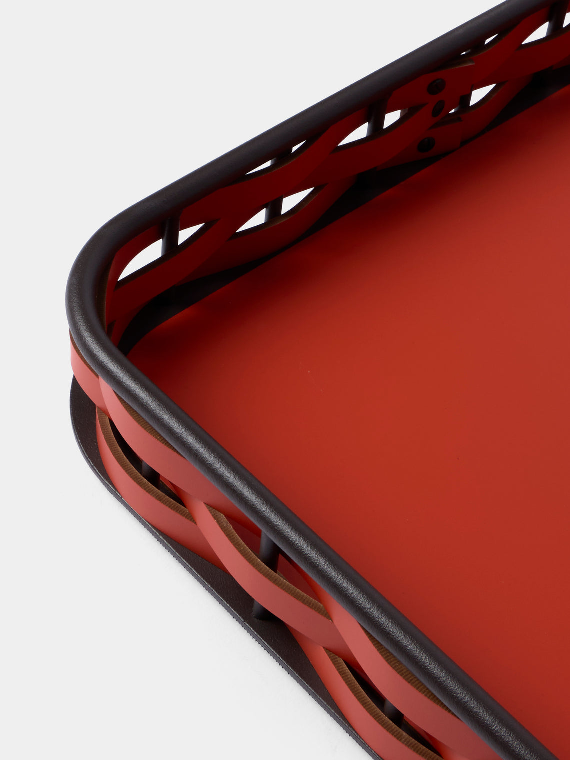 RUDI - Nassa Leather Tray (24in/60.5cm) - Red - ABASK