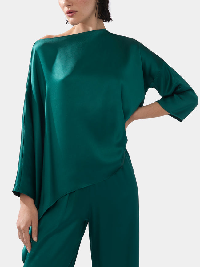 Dusan - Silk Asymmetric T-Shirt | One Size -  - ABASK