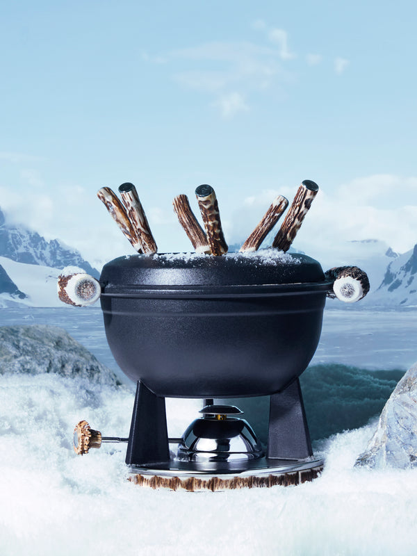 Lorenzi Milano - Stag Antler Fondue Set - Black - ABASK