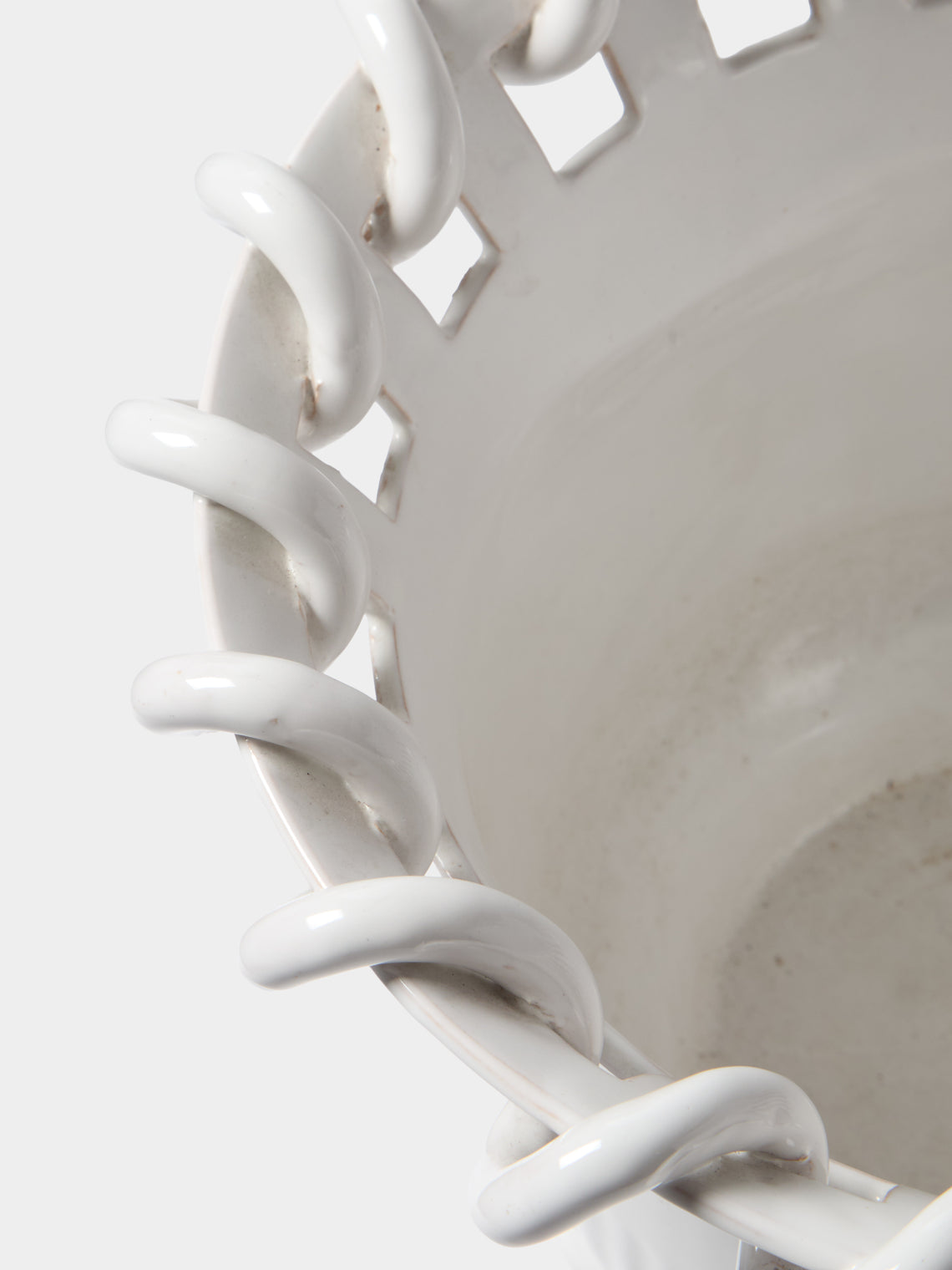 Antique and Vintage - 1920s Émile Tessier Ceramic Vase (11in/28.5cm) - White - ABASK