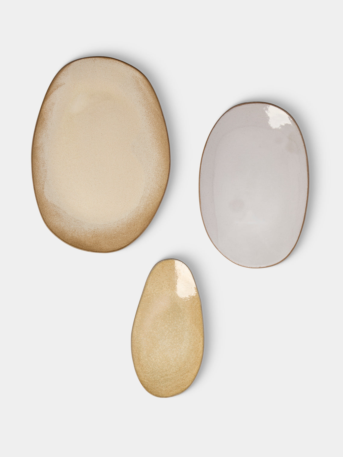 Hana Karim Studio - Hand-Built Stoneware Mixed Platters (Set of 3) - Multiple - ABASK - 