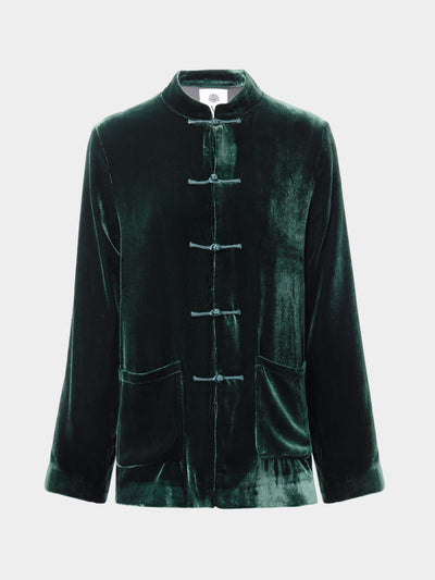 Yali Milano - Women's Velvet Blazer | Size: XS - Green - ABASK - 