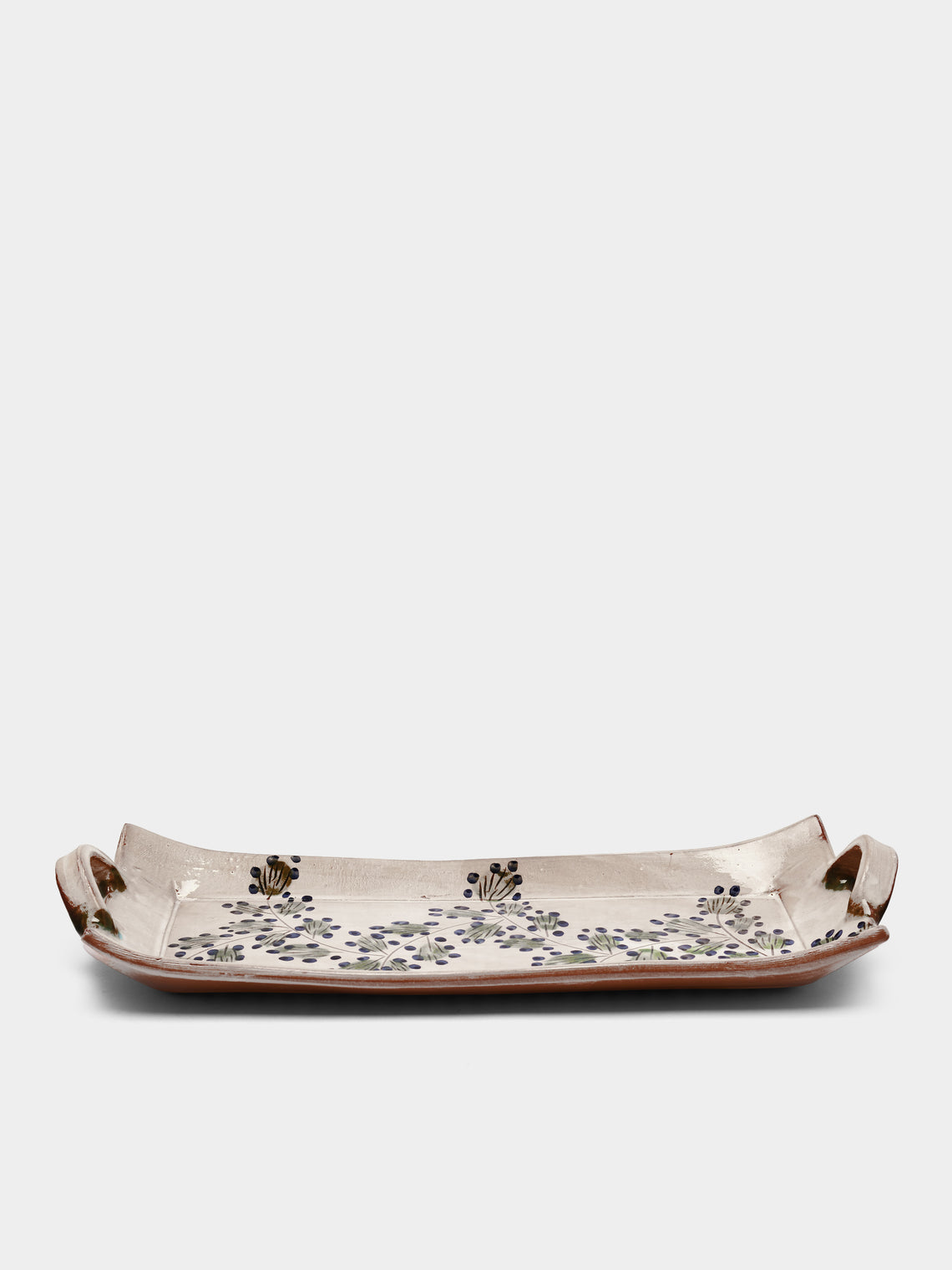 Anut Cairo - Leaves Hand-Painted Ceramic Tray (14in/35cm) - Multiple - ABASK