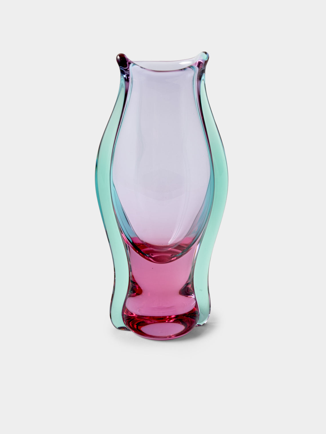 Antique and Vintage - 1970s Sommerso Murano Glass Vase (11in/28cm) - Pink - ABASK - 
