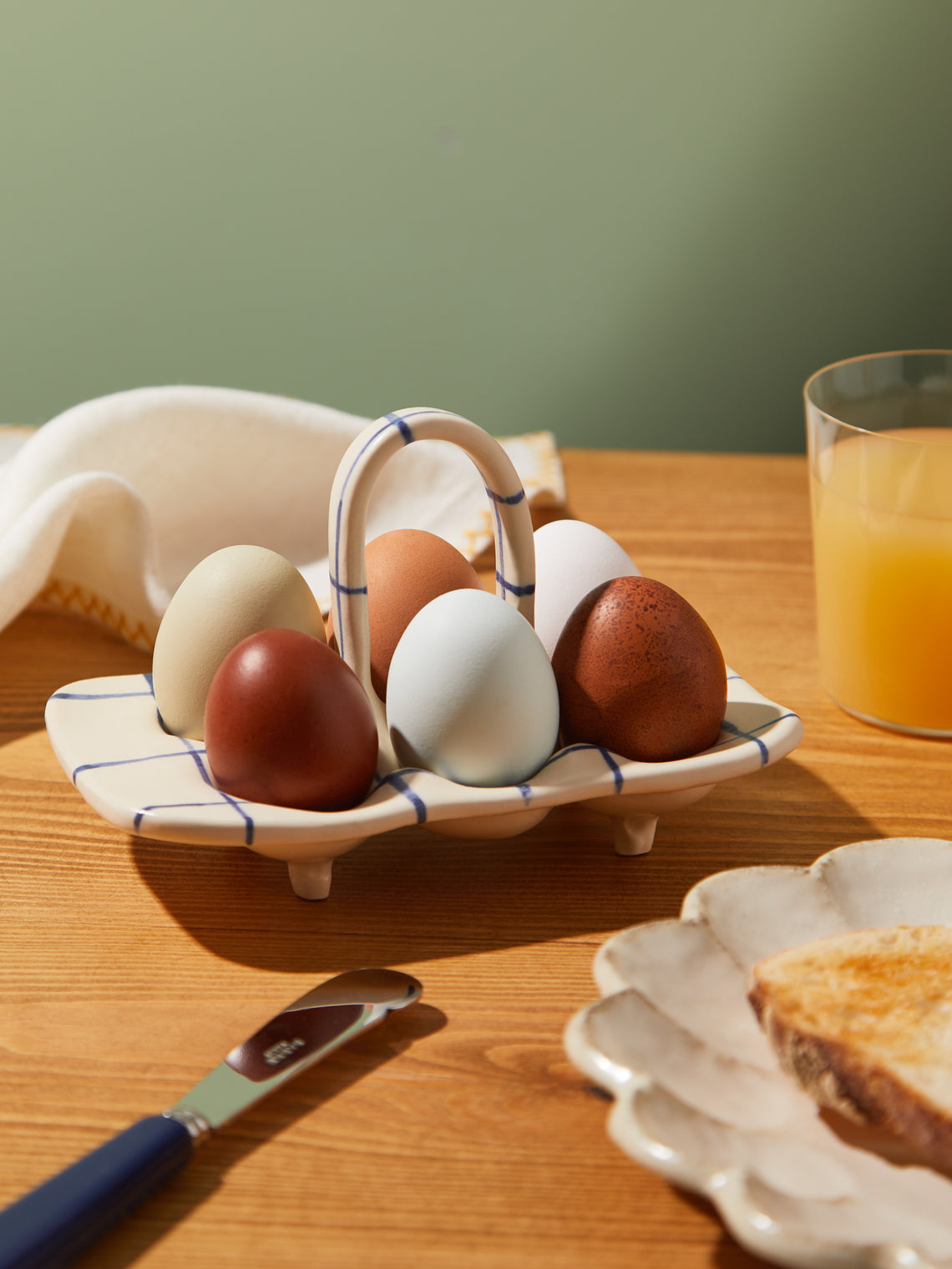Hand-Painted Ceramic Egg Holder
