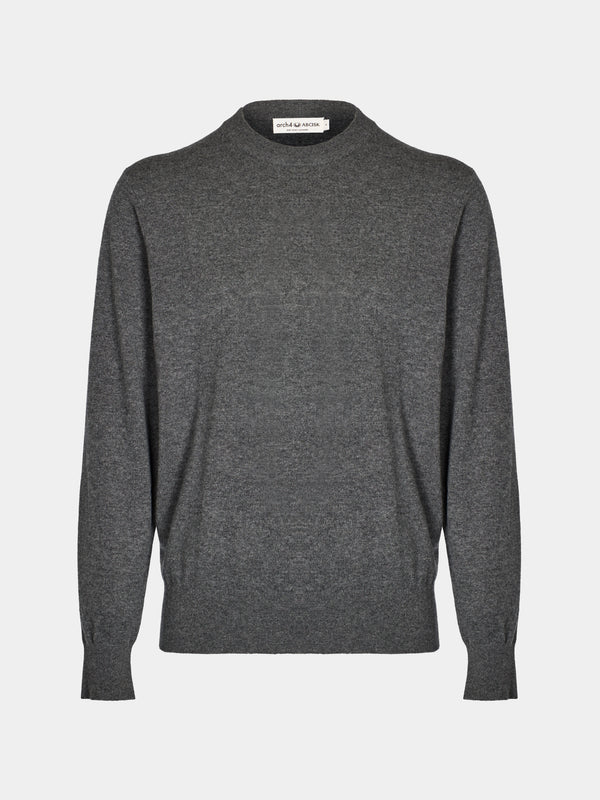 Arch4 - Bene Baby Goat Cashmere Crew-Neck Sweater | Size: M - Gray - ABASK - 