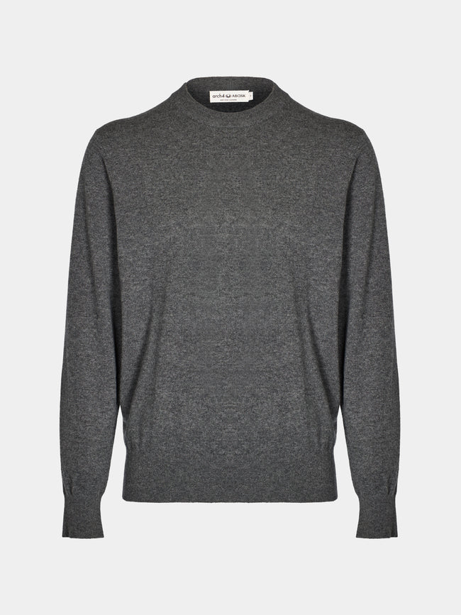 Arch4 - Bene Baby Goat Cashmere Crew-Neck Sweater | Size: M - Gray - ABASK - 
