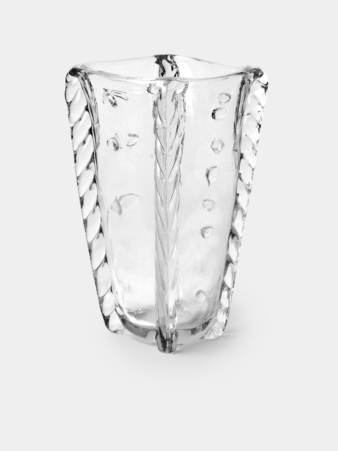 Antique and Vintage - 1930s Flavio Poli for Seguso Vetri d'Arte Glass Vase (15in/38cm) - Clear - ABASK - 